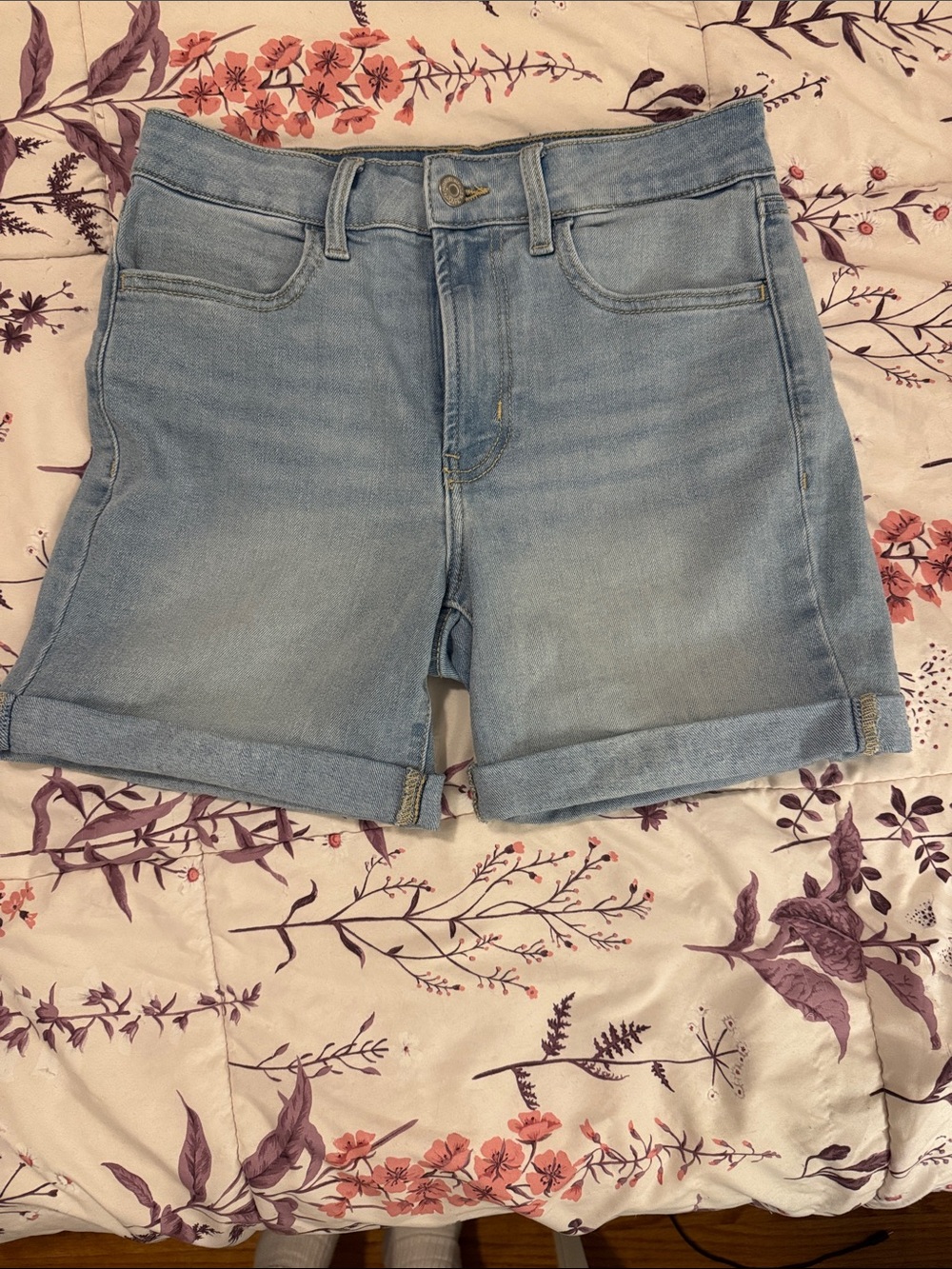 Old Navy Light Blue Cuffed Denim Shorts